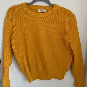 Mustard cozy knit cropped sweater